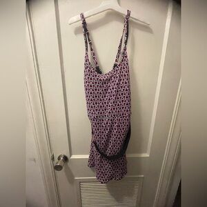 Lands' End Pink and Black Swim Patterned Dress
